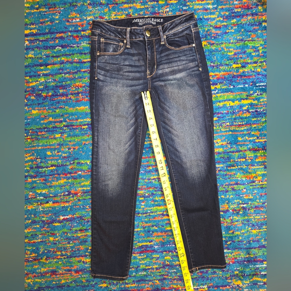 American Eagle Skinny Jeans‎ super stretch size 6S dark blue wash - Picture 5 of 8